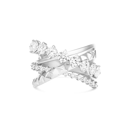 R.08® Tilt Deux Diamond Ring | 18K White Gold