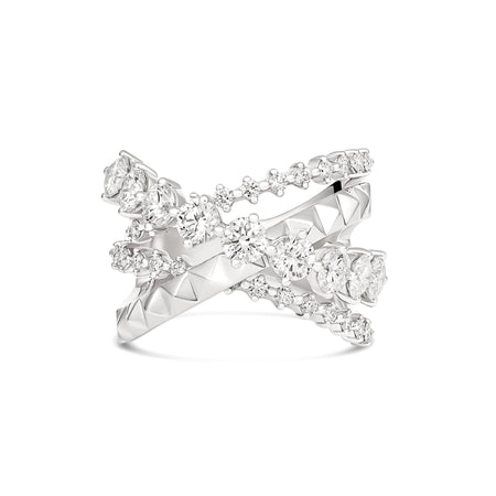 R.08® Tilt Trois Diamond Ring | 18K White Gold