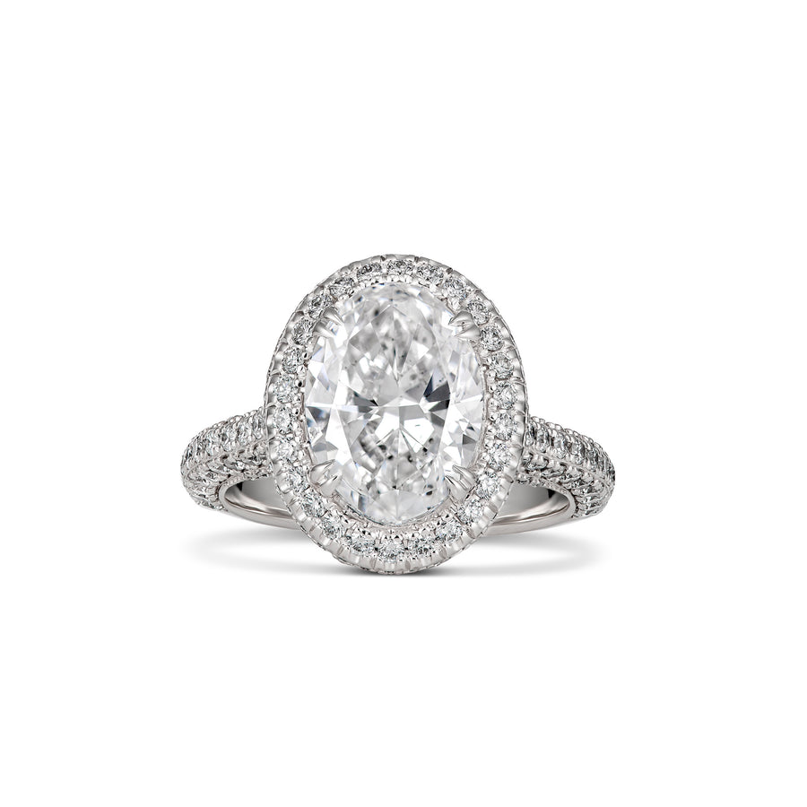 Hot Rocks® Collection Oval Cut Diamond Engagement Ring With Diamond Halo | White Gold