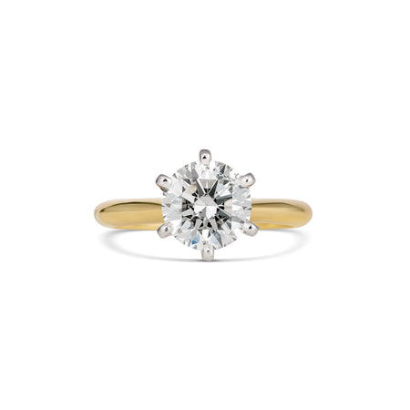 Classic Monroe Round Brilliant Cut Diamond Engagement Ring | 18K Yellow Gold