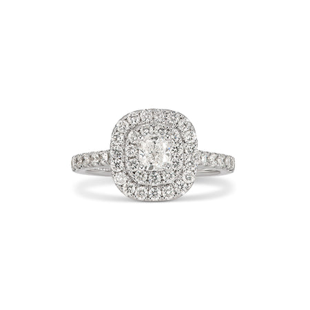 Endless Minelli May Cushion Cut Diamond Engagement Ring | 18K White Gold