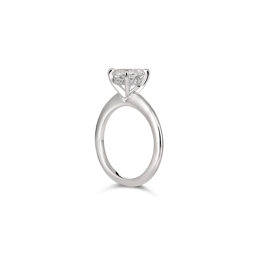 Classic Oval Cut Four Claw Engagement Ring | White Gold