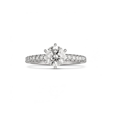 Classic Monroe Round Brilliant Cut Diamond Engagement Ring | Platinum