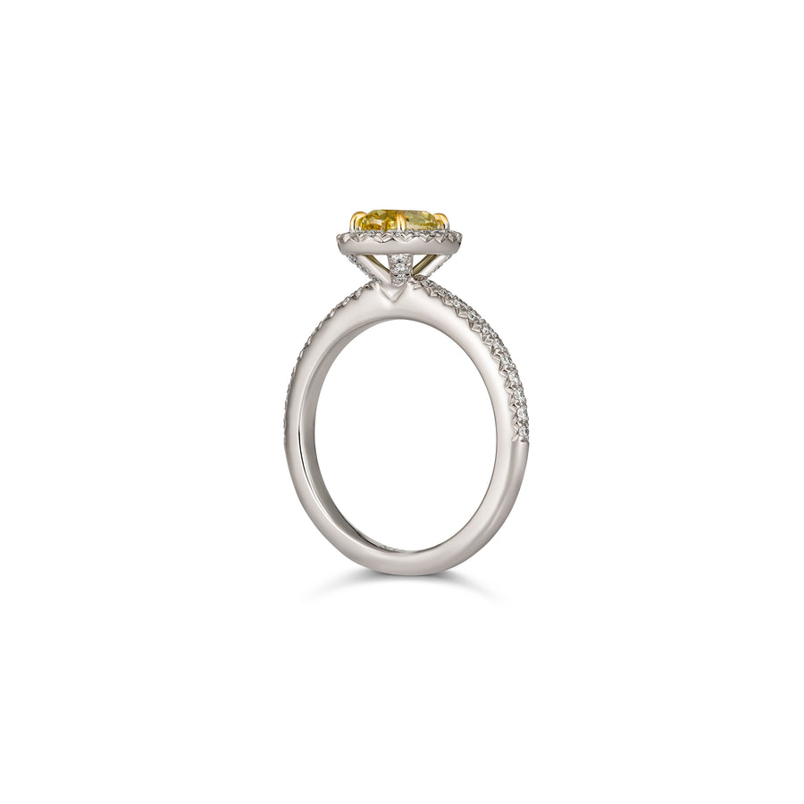 Hello Yellow® Oval Cut Fancy Yellow Diamond Ring | Platinum