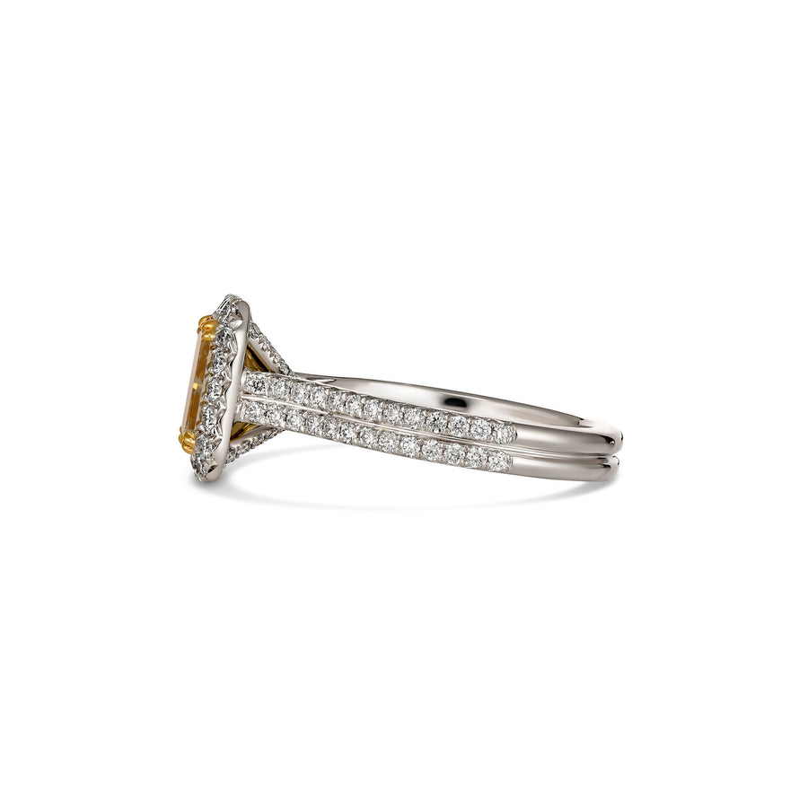 Hello Yellow® Radiant Cut Yellow Diamond Ring | Platinum