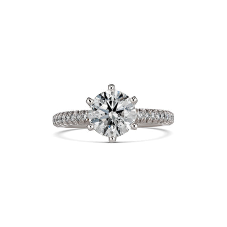 Classic Monroe Round Brilliant Cut Diamond Engagement Ring | Platinum