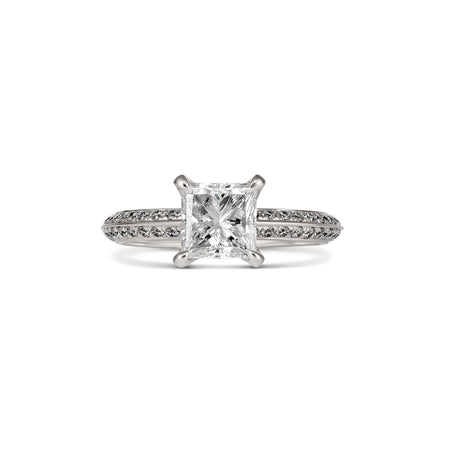 Classic Crawford Princess Cut Diamond Engagement Ring | 18K White Gold
