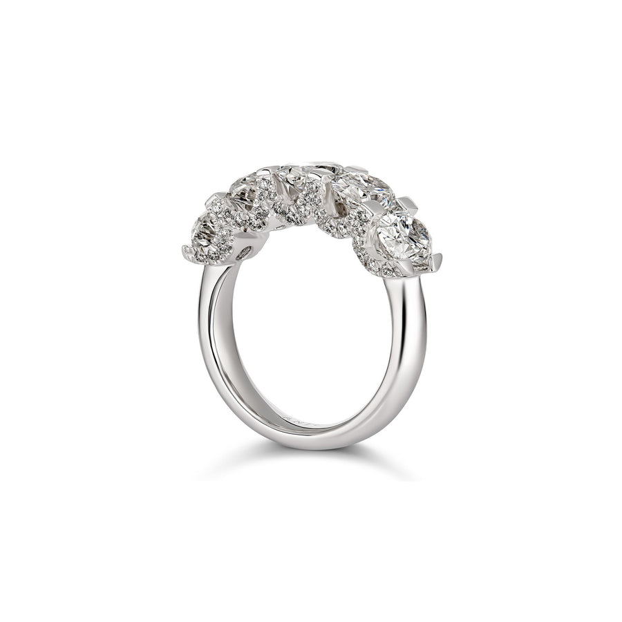 Vivid Fancy Five Stone Engagement Ring | Platinum