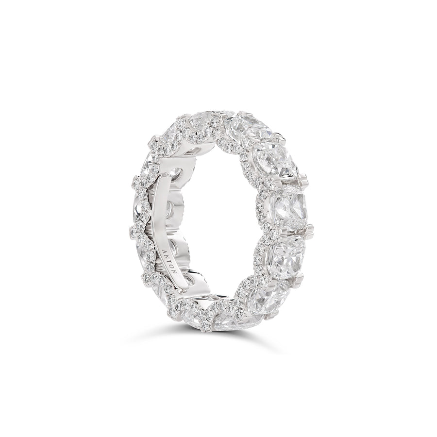 Riviera Cushion Cut Eternity Diamond Ring | Platinum