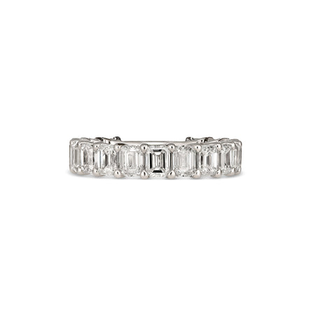 Wedding Vivid Emerald Cut Diamond Eternity Band | Platinum