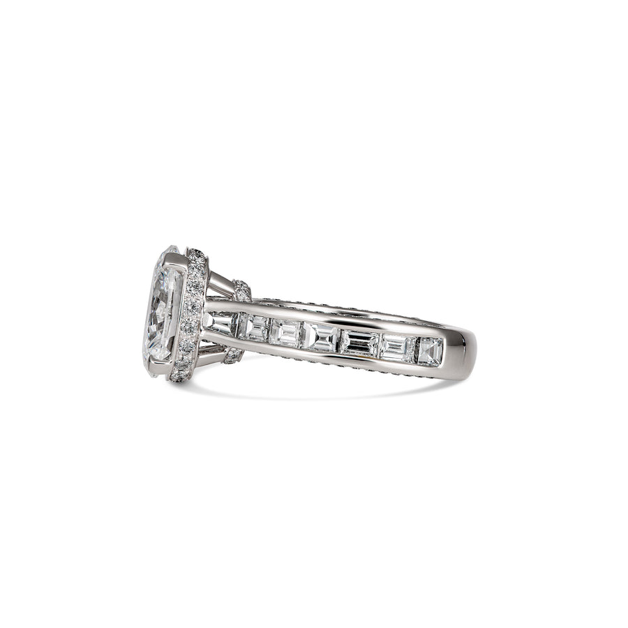 Hot Rocks® Collection Oval Cut Diamond Ring with Baguette Diamond Band | Platinum