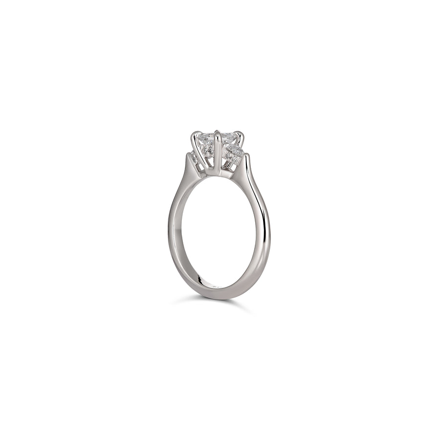 Classic Engagement Princess Cut Three Stone Diamond Ring | Platinum