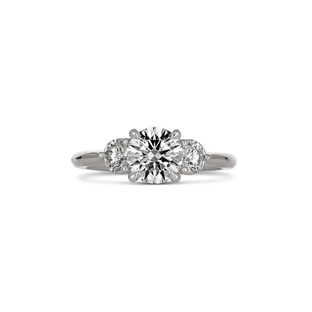 Classic Marcella Round Brilliant Cut Diamond Engagement Ring | Platinum