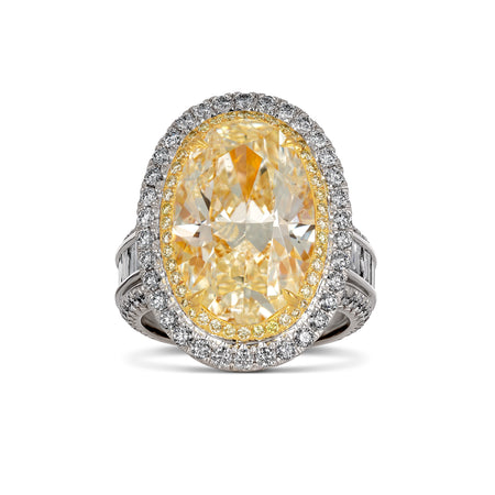 Hello Yellow® Oval Cut Diamond Halo Ring