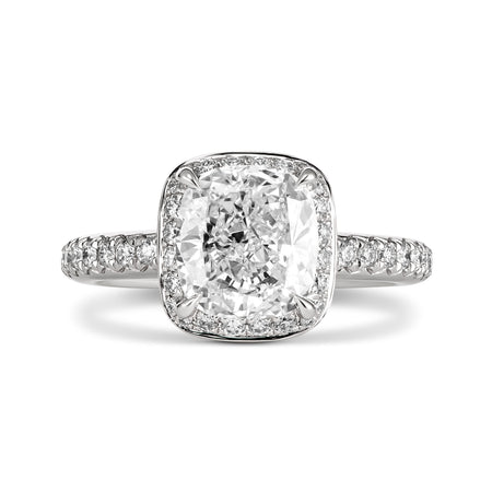Hot Rocks® Victoria Cushion Cut Diamond Engagement Ring | Platinum