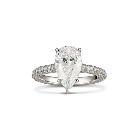 Hot Rocks® Taylor Pear Cut Diamond Engagement Ring | Platinum