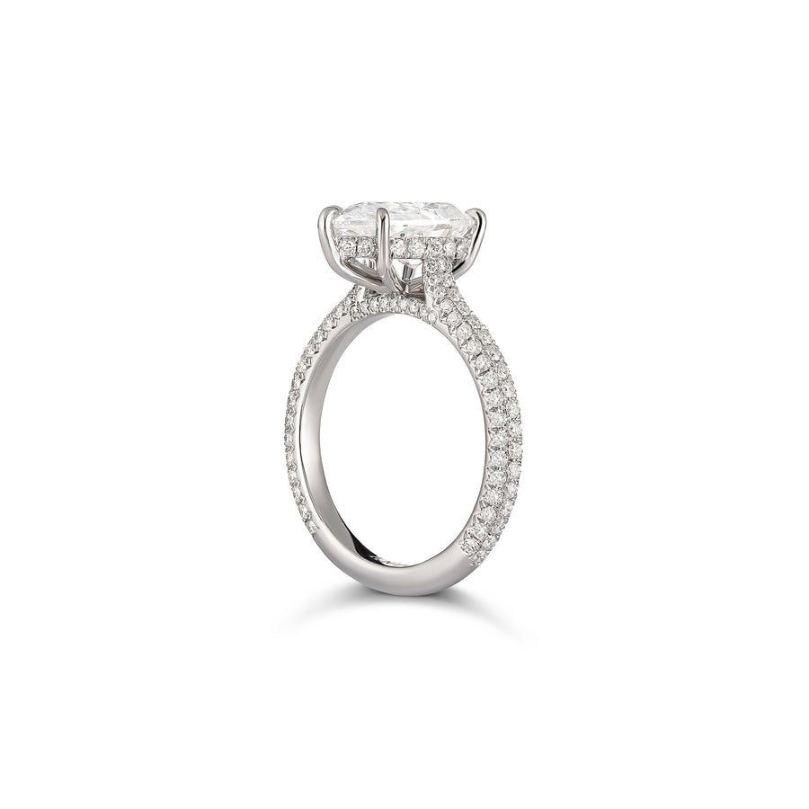 Hot Rocks® Collection Pear Cut Diamond Ring with Diamond Band | Platinum