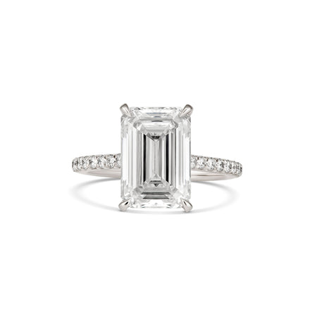 Grandeur Taylor Emerald Cut Diamond Engagement Ring | 18K White Gold