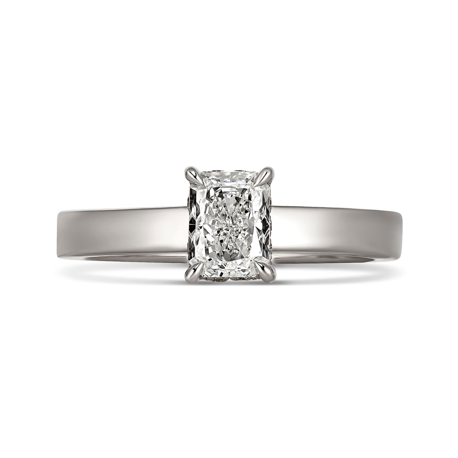 Classic Engagement Radiant Cut Solitaire Diamond Ring | Platinum
