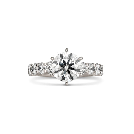 Classic Crawford Round Brilliant Cut Diamond Engagement Ring | Platinum
