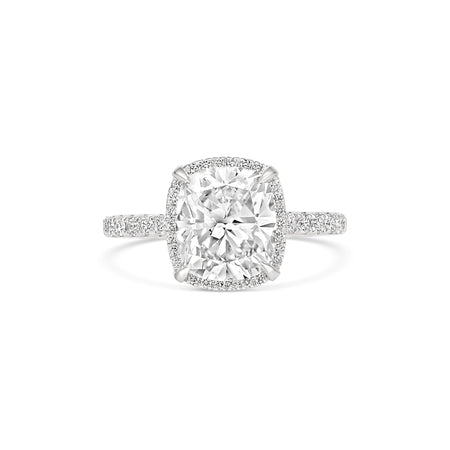 Hot Rocks® Victoria Cushion Cut Diamond Engagement Ring | Platinum
