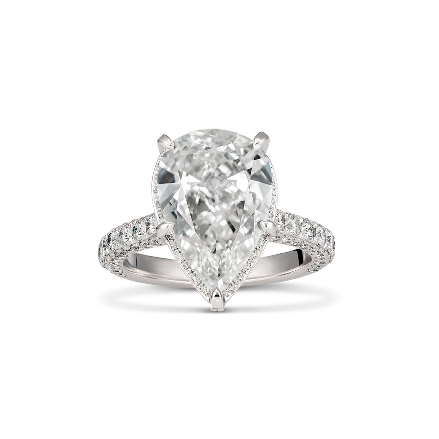Hot Rocks® Collection Pear Cut Diamond Engagement Ring with Hidden Halo | Platinum