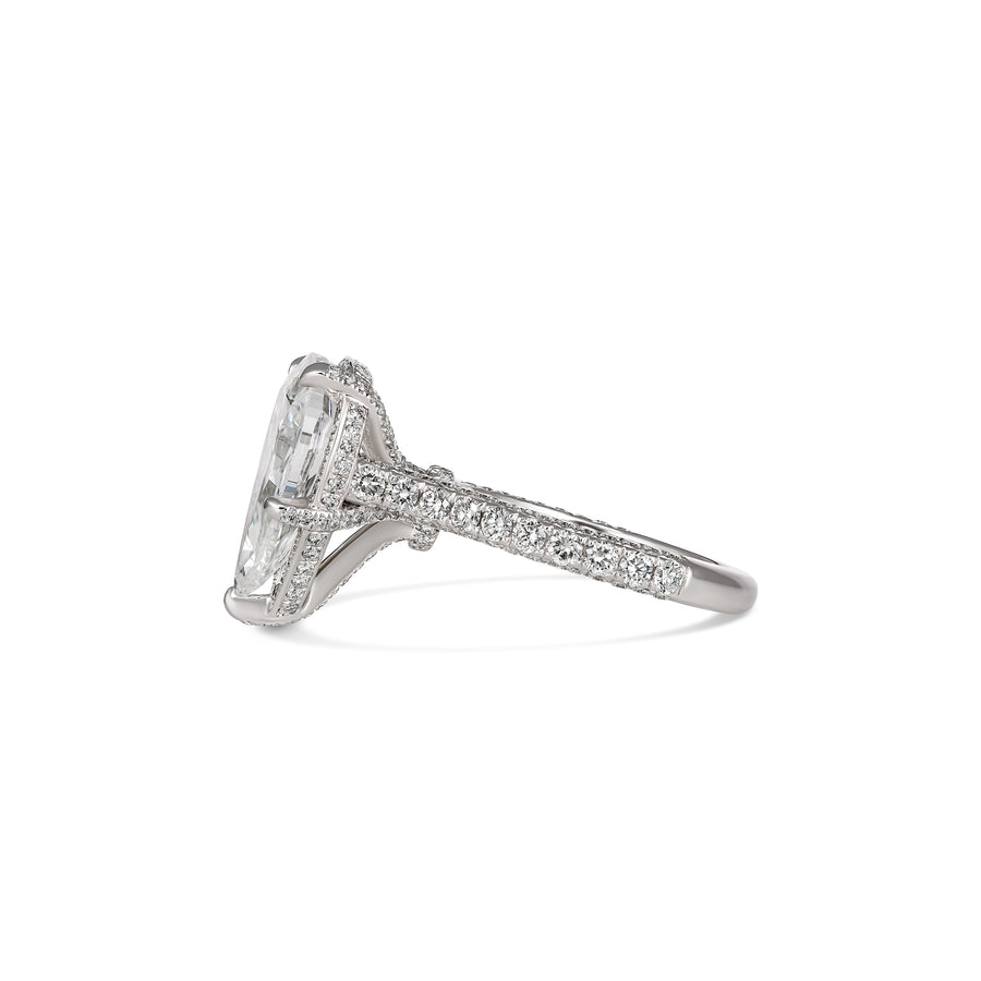 Hot Rocks® Collection Pear Cut Diamond Engagement Ring with Hidden Halo | Platinum
