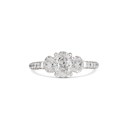 Classic Marcella Oval Cut Diamond Engagement Ring | Platinum