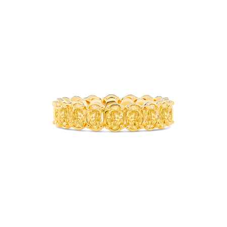 Riviera Oval Fancy Yellow Diamond Eternity Ring | 18K Yellow Gold