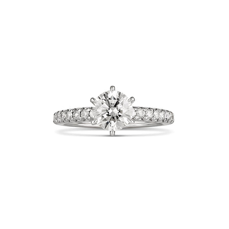 Classic Crawford Round Brilliant Cut Diamond Engagement Ring | Platinum