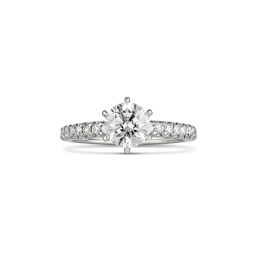Classic 6 Claw Round Brilliant Cut Engagement Ring | Platinum