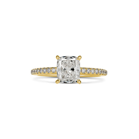 Classic Crawford Cushion Cut Diamond Engagement Ring | 18K Yellow Gold