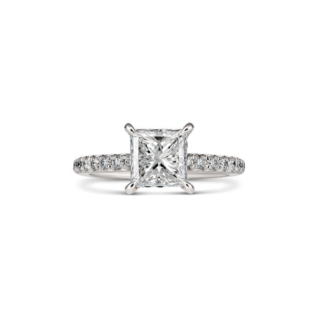Classic Crawford Princess Cut Diamond Engagement Ring | 18K White Gold