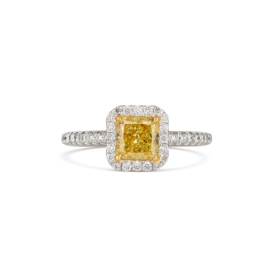 Hello Yellow® Radiant Cut Fancy Yellow Diamond Ring | Platinum