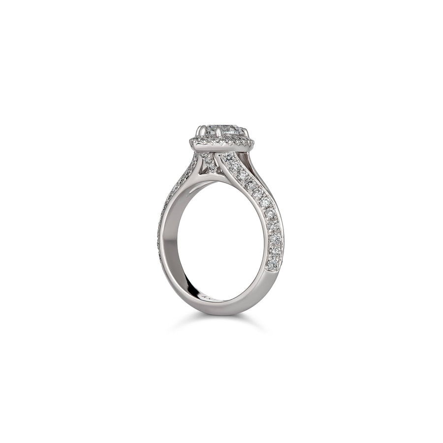 Classic Marquise Cut Diamond Engagement Ring with Halo | Platinum