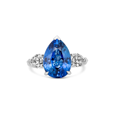Regal Collection® Amalia Pear Cut Sapphire and Diamond Ring | Platinum
