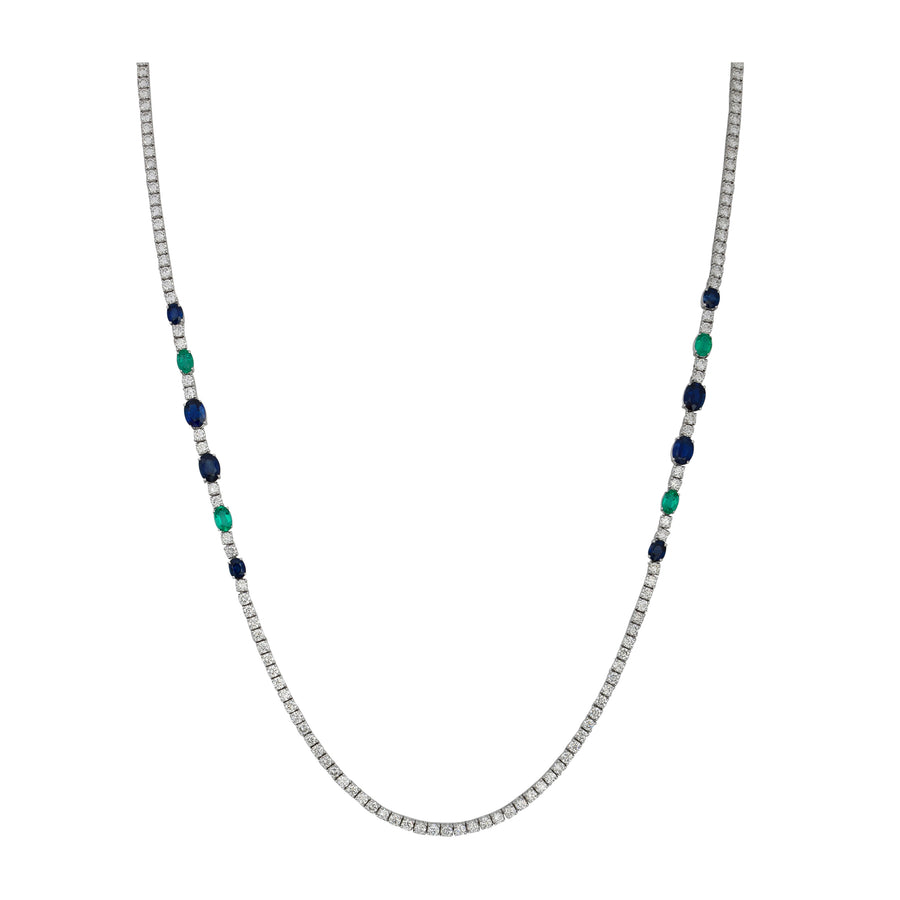 High Jewellery Classic Diamond and Coloured Gemstone Necklace
