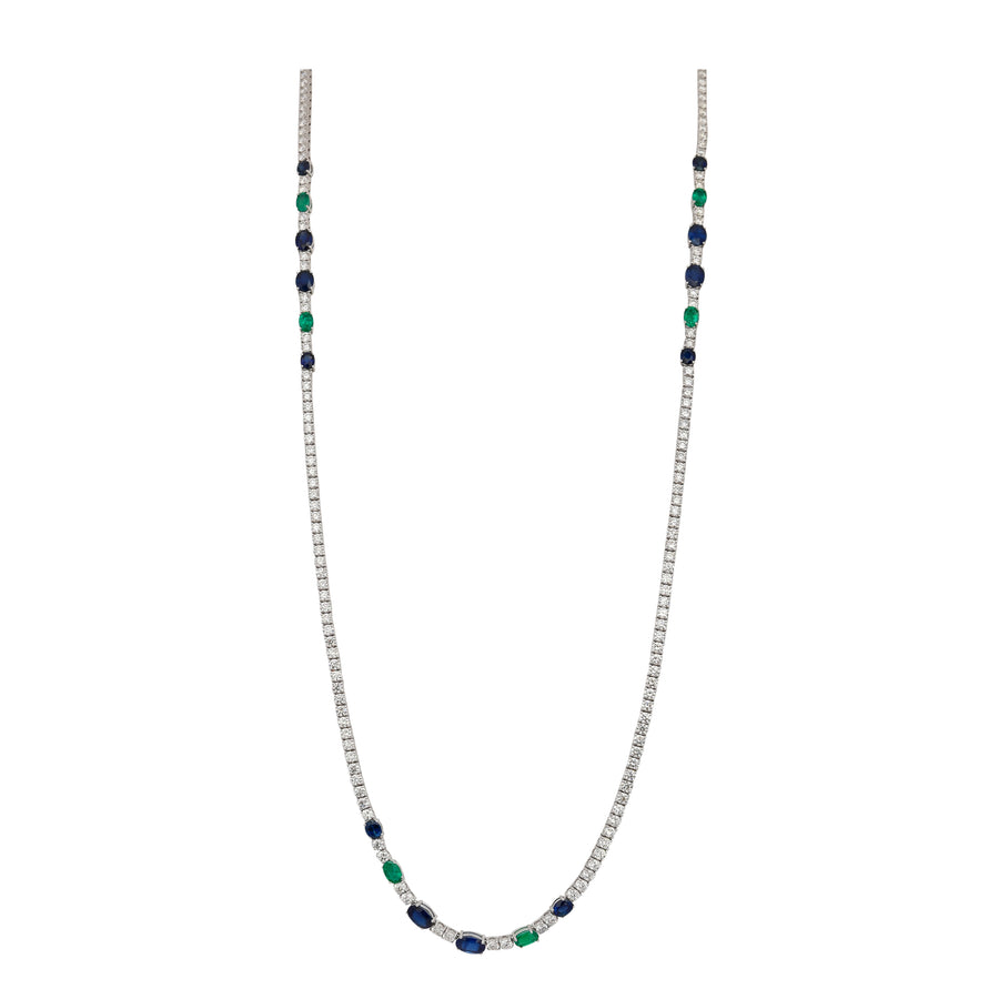 High Jewellery Classic Diamond and Coloured Gemstone Necklace