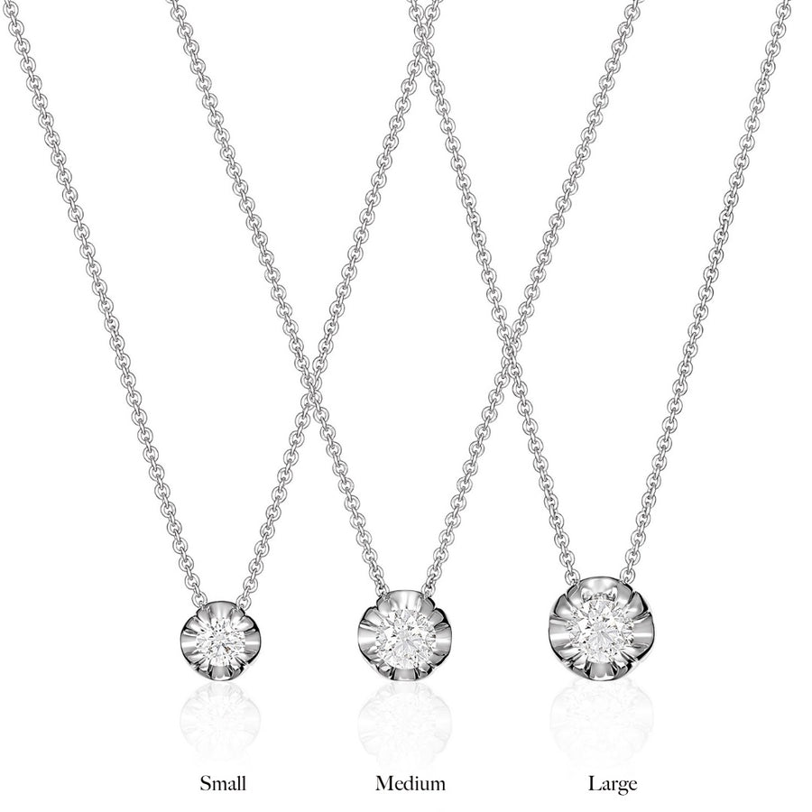 Allure Large Diamond Pendant Necklace | White Gold
