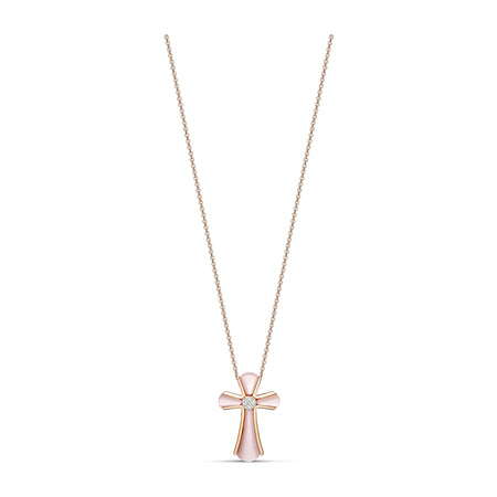 Little Rocks® Cross Pendant Necklace | 18K Rose Gold
