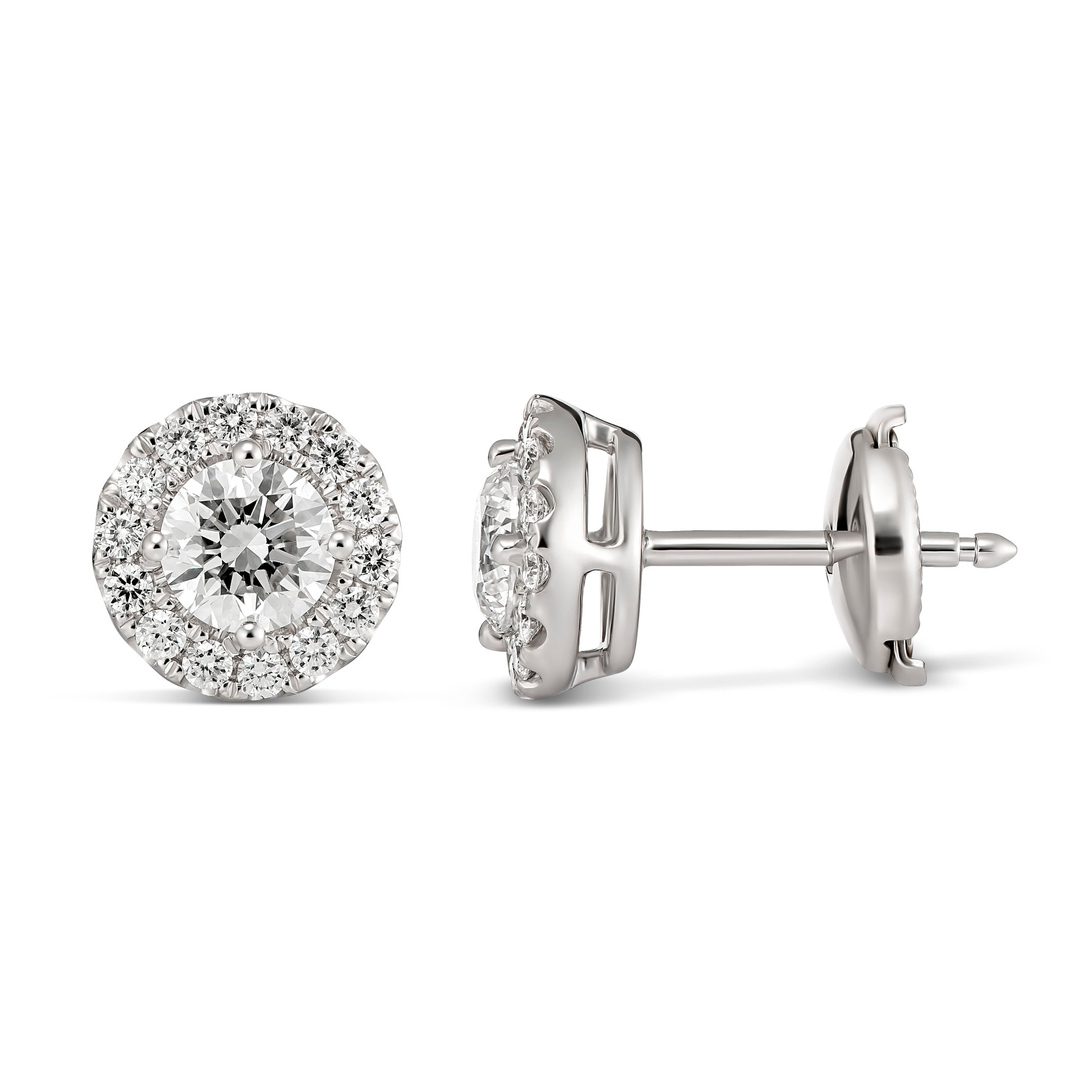 Halo diamond sale earrings studs