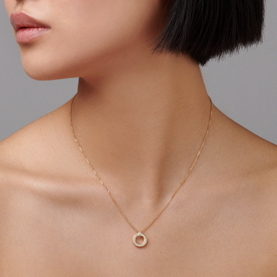 Capri Dreaming® Lighthouse Single Diamond Pendant Necklace | Yellow Gold