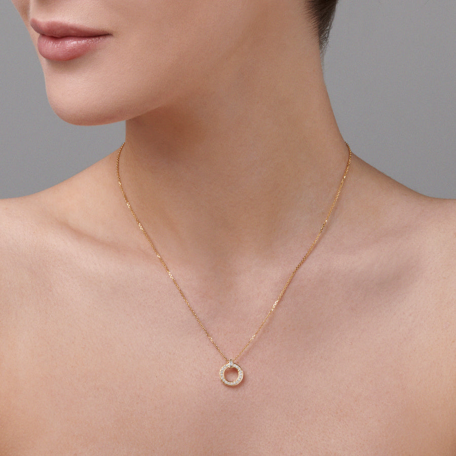 Capri Dreaming® Lighthouse Single Diamond Pendant Necklace | Yellow Gold