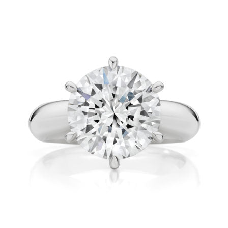 Grandeur Taylor Round Brilliant Cut Diamond Engagement Ring | 18K White Gold