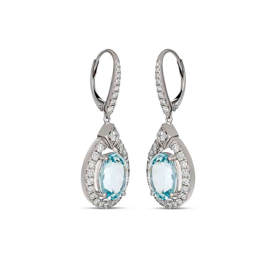 Regal Collection® Aquamarine Earrings | White Gold