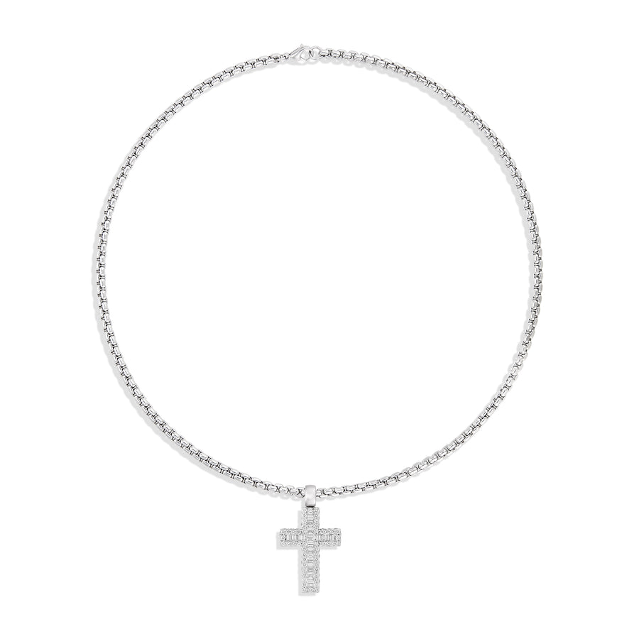 Artisan Alpine Cross Necklace | White Gold