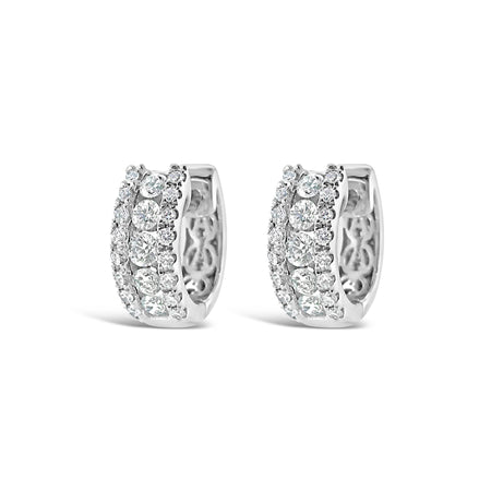 Artisan Rose Diamond Huggies | White Gold