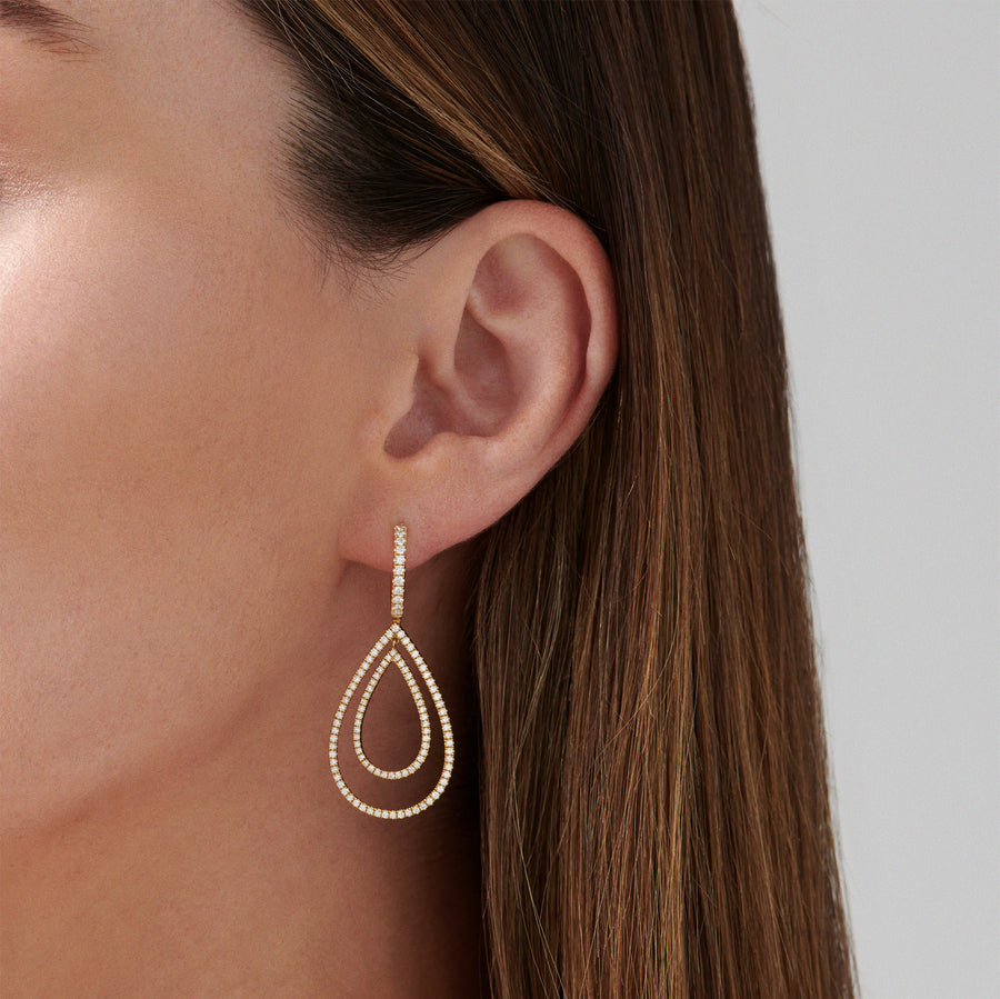 Capri Dreaming® Breeze Double-Diamond Drop Earrings | Yellow Gold