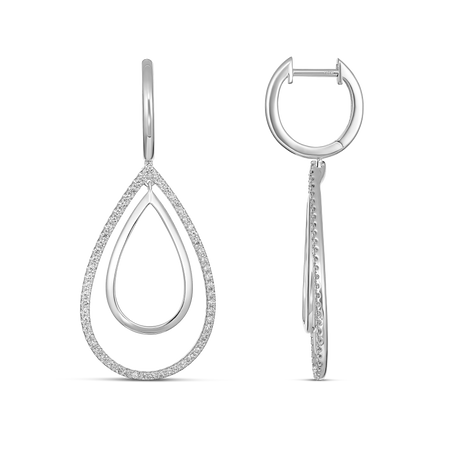 Capri Dreaming® Breeze Single-Diamond Drop Earrings | 18K White Gold