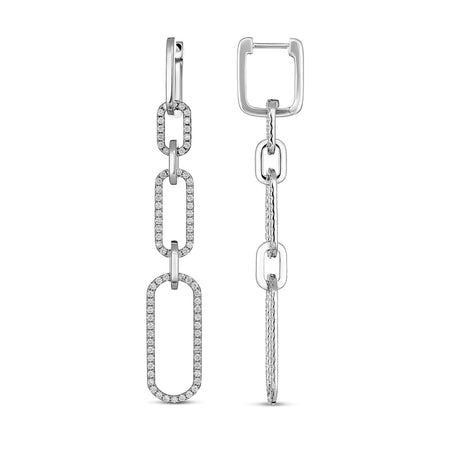 Capri Dreaming® Paperclip Diamond Drop Earrings | 18K White Gold